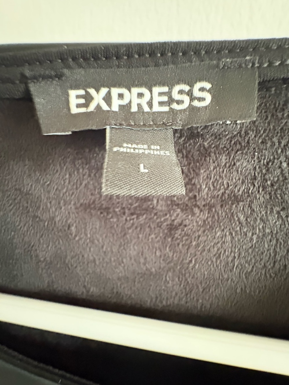 Express Black Faux Leather Short Sleeve Tee - Picture 2 of 3